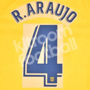 2021-23 Barcelona Fourth Senyera Name Number Set #4 R. ARAUJO La Liga Repro