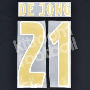 2018-19 Ajax Amsterdam Away Name Number Set #21 DE JONG Repro