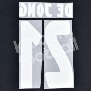 2018-19 Ajax Amsterdam Away Name Number Set #21 DE JONG Repro - Image 3