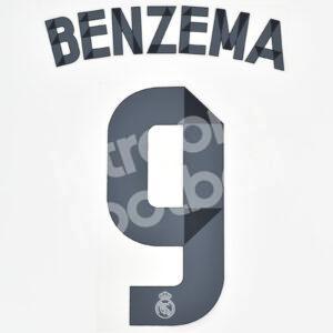 2014-15 Real Madrid Home Name Number Set #9 BENZEMA Repro