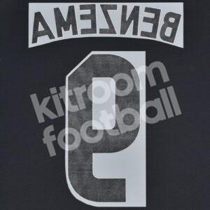 2014-15 Real Madrid Away Name Number Set #9 BENZEMA Repro - Image 3