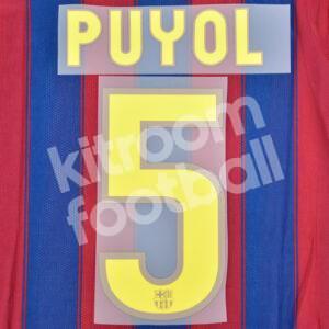 2008-10 Barcelona Home Name Number Set #5 PUYOL Repro v1