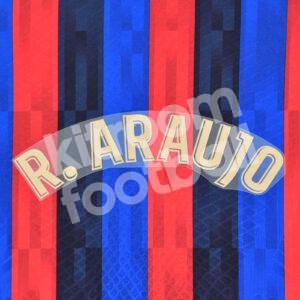 Original Player Issue 2022-23 Barcelona Home Name Block R. ARAUJO La Liga Avery