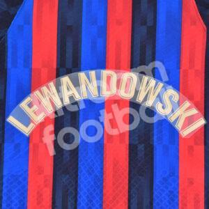 Original Player Issue 2022-23 Barcelona Home Name Block LEWANDOWSKI La Liga Avery