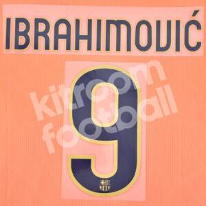 2009-10 Barcelona Name Number Set Away #9 IBRAHIMOVIC Repro v1 - Image 1