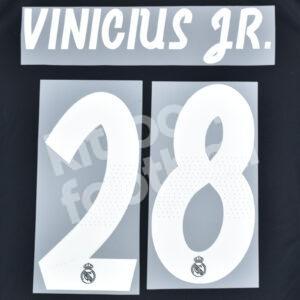 2018-19 Real Madrid Away Name Number Set #28 VINICIUS JR. Champions League Repro