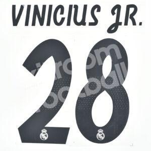 2018-19 Real Madrid Home Name Number Set #28 VINICIUS JR. Champions League Repro