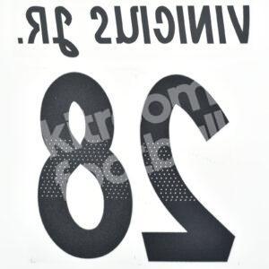 2018-19 Real Madrid Home Name Number Set #28 VINICIUS JR. Champions League Repro - Image 3