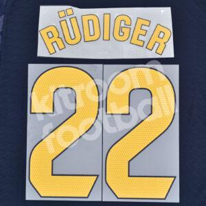 2023-24 Real Madrid Away Name Number Set #22 RUDIGER La Liga Repro
