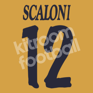 2000-01 Deportivo La Coruña Away Name Number Set #12 SCALONI Repro Dorsal Azul MArino - Image 1