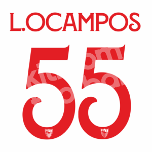 2022-23 Sevilla Home Name Number Set #55 Lucas OCAMPOS Europa League Repro