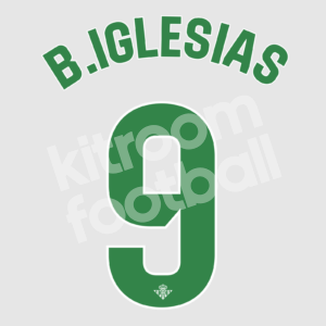 2023-24 Betis Home Name Number Set #9 Borja IGLESIAS Repro - Image 1