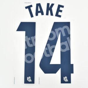 Official 2023-24 Real Sociedad Home Name Number Set #14 TAKE Kubo - Image 1