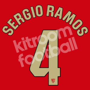 Official 2023-24 Sevilla La Liga Away Name Set #4 SERGIO RAMOS - Image 1