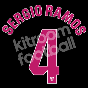 Official 2023-24 Sevilla La Liga Third Name Set #4 SERGIO RAMOS