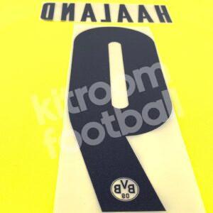 2020-22 Borussia Dortmund Home Name Number Set #9 HAALAND Repro - Image 4