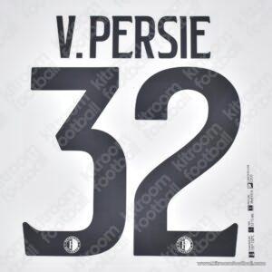 2017-19 Feyenoord Rotterdam Home Name Number Set #32 VAN PERSIE Repro - Image 3