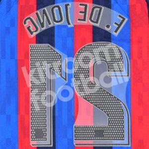 Original Player Issue 2022-23 Barcelona Home Name Number Set #21 F. DE JONG La Liga - Image 3