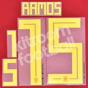 Official FIFA World Cup 2018 Spain Home Name Number Set #15 Sergio RAMOS