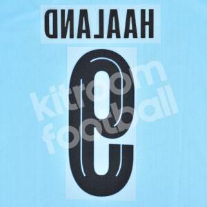 2023-24 Manchester City Champions League Home Name Number Set #9 HAALAND Repro - Image 3
