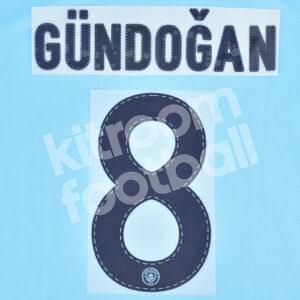 2022-23 Manchester City Champions League Home Name Number Set #8 GUNDOGAN Repro