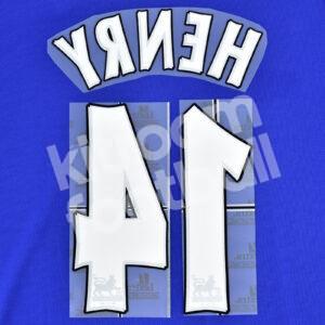 2004-05 Arsenal Away Name Number Set #14 HENRY Flock Lextra REpro - Image 3