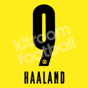 2020-22 Borussia Dortmund Home Name Number Set #9 HAALAND Repro - Image 1