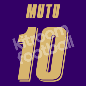 2007-11 Fiorentina Home Name Number Set #10 MUTU Repro