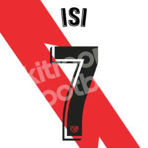 2020-23 Rayo Vallecano Black Name Number Set #7 ISI Palazon La Liga Repro