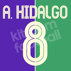 2007-08 Malaga CF Away Name Number Set #8 A. HIDALGO Repro