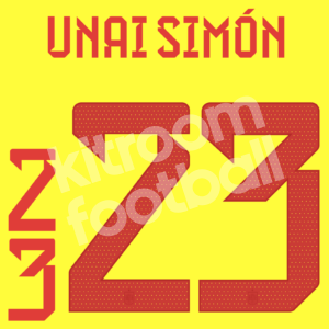 2022-23 Spain Goalkeeper Name Number Set #23 UNAI SIMON Red Repro