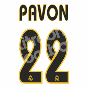 2003-05 Real Madrid Home Name Number Set #22 PAVON Repro