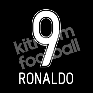 2009-10 Corinthians Brazil Away Name Set #9 RONALDO White Repro