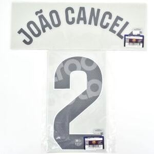 Original 2023-24 Fc Barcelona Third Name Number Set #2 JOAO CANCELO La Liga TPT