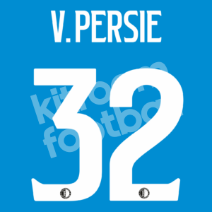 2017-19 Feyenoord Rotterdam Away Name Number Set #32 VAN PERSIE Repro