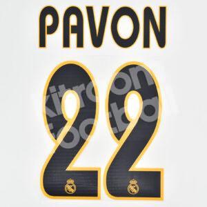 2003-05 Real Madrid Home Name Number Set #22 PAVON Repro - Image 3