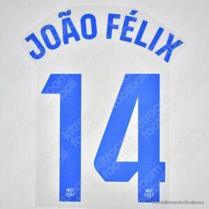 Original 2023-24 Fc Barcelona Away Name Number Set #14 JOAO FELIX La Liga TPT