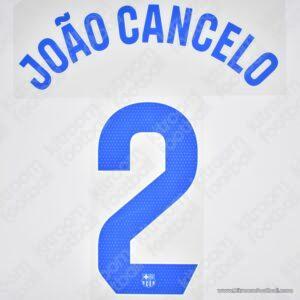 Original 2023-24 Fc Barcelona Away Name Number Set #2 JOAO CANCELO La Liga TPT