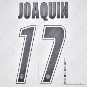 2007-08 Valencia CF Home & Away Name Number Set #17 JOAQUIN Repro - Image 3