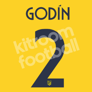 2017-18 Atletico Madrid Away Name Set Number #2 GODÍN Cup Version Repro