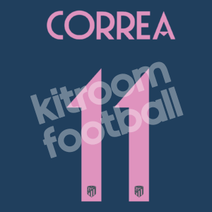 2017-18 Atletico Madrid Third Name Set Number #11 CORREA Cup Version Repro