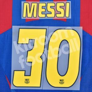 2004-06 Barcelona Home Name Number Set #30 MESSI UCL v2