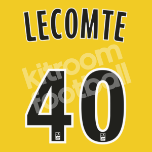 2018-19 Montpellier Goalkeeper Name Number Set #40 LECOMTE Ligue One Repro