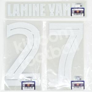Original 2023-24 Fc Barcelona Home Name Number Set #27 LAMINE YAMAL Champions League - Image 4