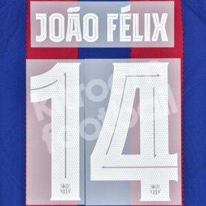 Original 2023-24 Fc Barcelona Home Name Number Set #14 JOAO FELIX Champions League