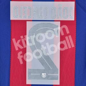 Original 2023-24 Fc Barcelona Home Name Number Set #2 JOAO CANCELO Champions League - Image 3