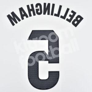 2023-24 Real Madrid Home Name Number Set #5 BELLINGHAM La Liga Repro v2 - Image 3