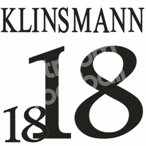 UEFA Euro 1996 Germany Home Name Number Set #18 KLINSMANN Flock Repro