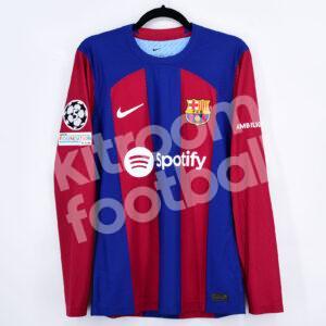2023-24 Barcelona Home Player Issue Shirt #8 PEDRI Size M UCL Long Sleeves - Image 2