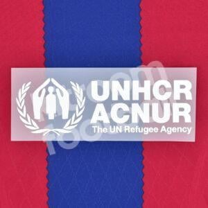 2023-24 Barcelona Sponsor Patch UNHCR ACNUR Home White Repro